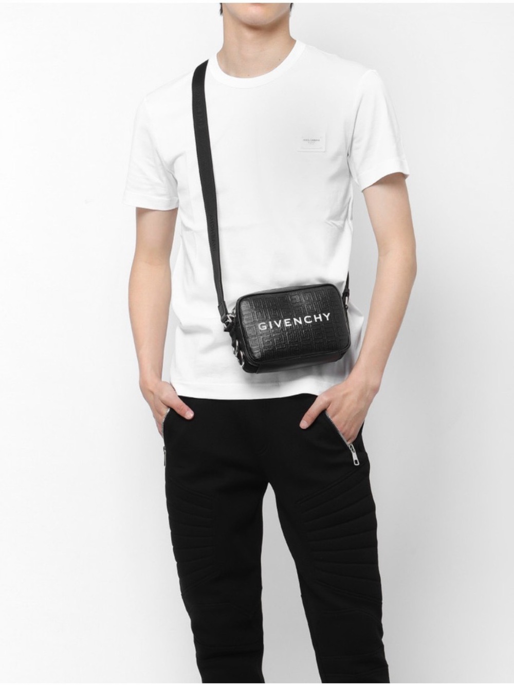 Givenchy Black Croc-Embossed Logo Belt Bag
